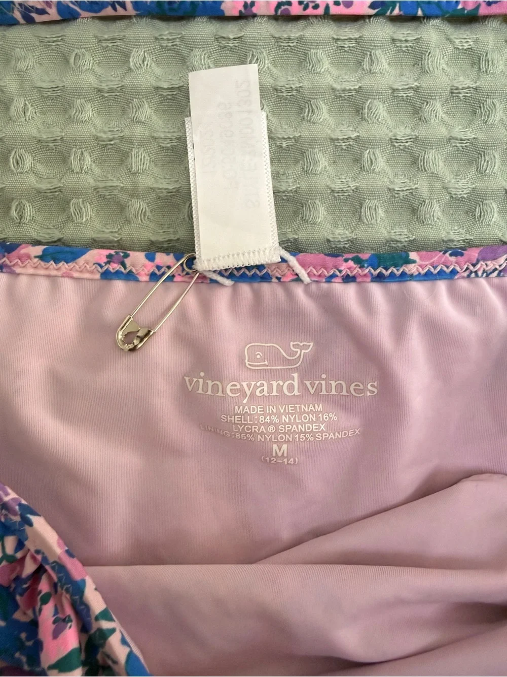 Vineyard Vines Girls' Ruffle Square Neck Bikini size M (12-14)